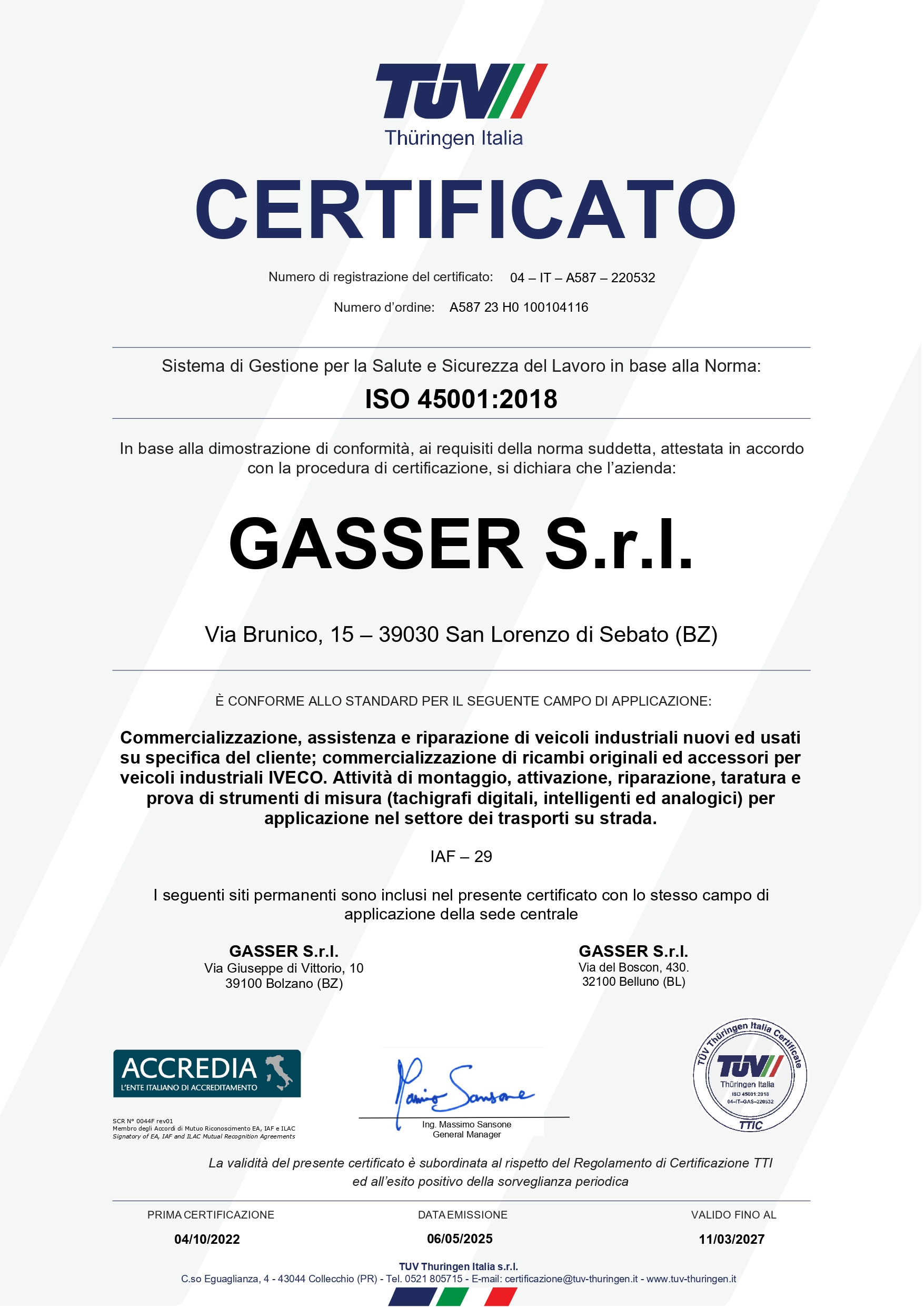 04 IT A587 220532 CERTIFICATO 45001 page 0001